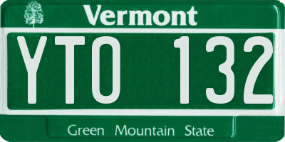 VT license plate YTO132