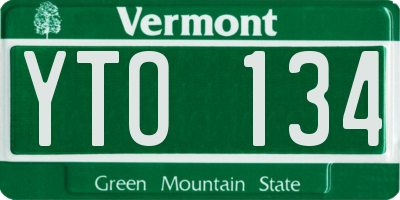 VT license plate YTO134