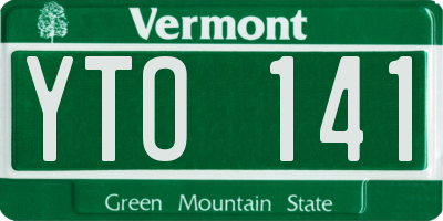 VT license plate YTO141