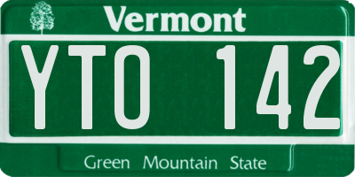 VT license plate YTO142