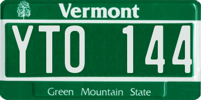 VT license plate YTO144