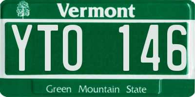 VT license plate YTO146