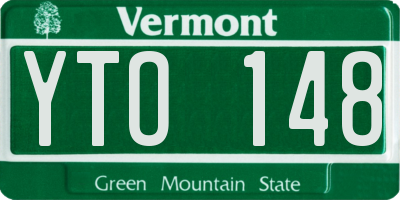 VT license plate YTO148