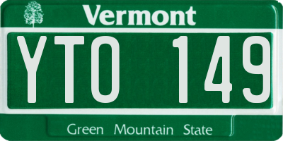 VT license plate YTO149