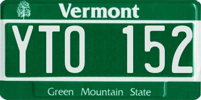 VT license plate YTO152