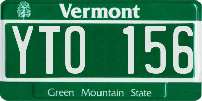 VT license plate YTO156