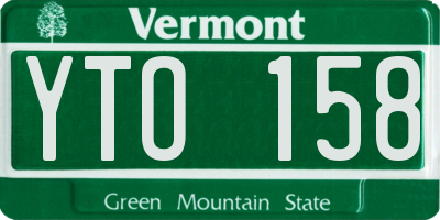 VT license plate YTO158