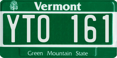 VT license plate YTO161
