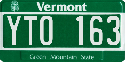 VT license plate YTO163