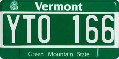VT license plate YTO166