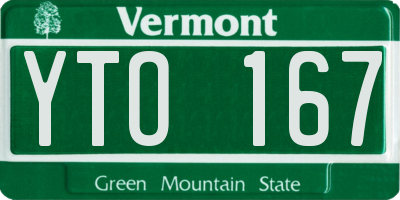 VT license plate YTO167