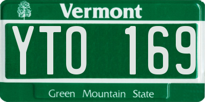 VT license plate YTO169