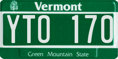 VT license plate YTO170