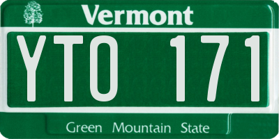 VT license plate YTO171