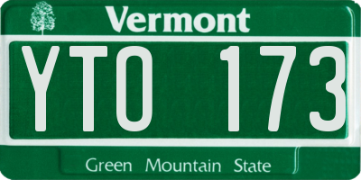 VT license plate YTO173
