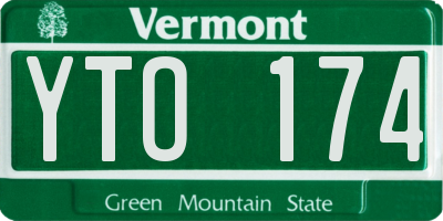 VT license plate YTO174