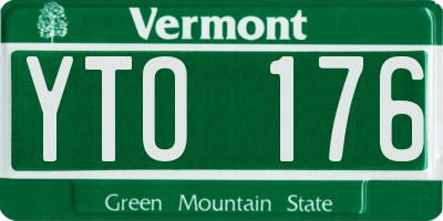 VT license plate YTO176