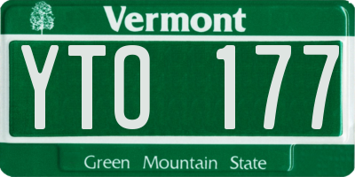 VT license plate YTO177