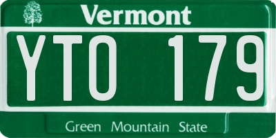 VT license plate YTO179