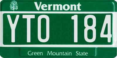 VT license plate YTO184
