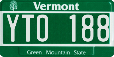 VT license plate YTO188