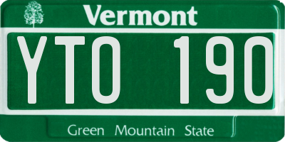 VT license plate YTO190