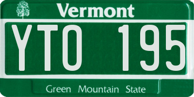 VT license plate YTO195