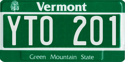 VT license plate YTO201