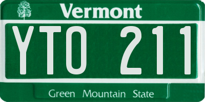 VT license plate YTO211