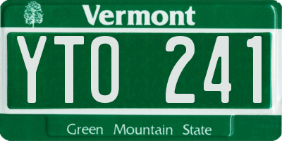 VT license plate YTO241