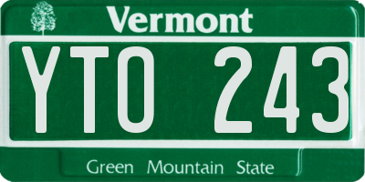 VT license plate YTO243