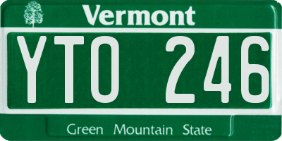 VT license plate YTO246