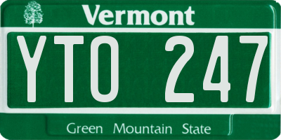 VT license plate YTO247