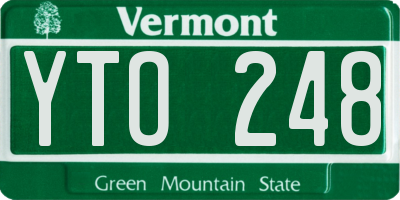 VT license plate YTO248