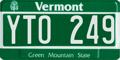 VT license plate YTO249