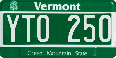 VT license plate YTO250
