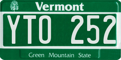 VT license plate YTO252