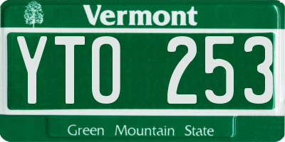 VT license plate YTO253