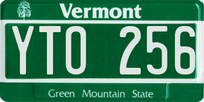VT license plate YTO256