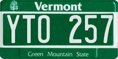 VT license plate YTO257