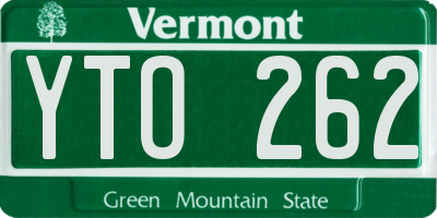 VT license plate YTO262