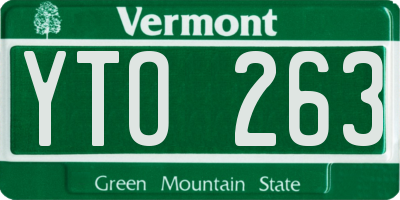 VT license plate YTO263