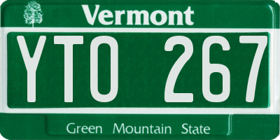 VT license plate YTO267