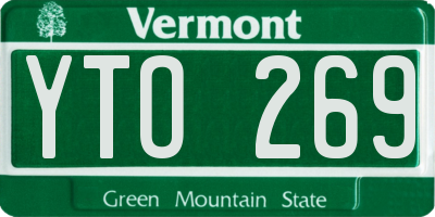 VT license plate YTO269