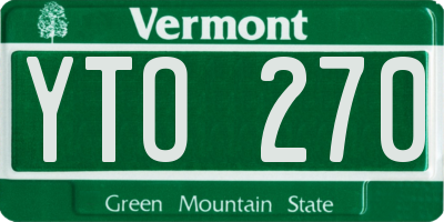 VT license plate YTO270