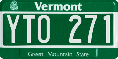 VT license plate YTO271