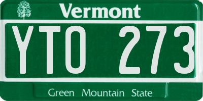 VT license plate YTO273