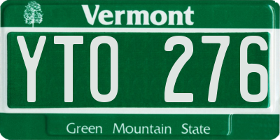 VT license plate YTO276