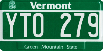 VT license plate YTO279