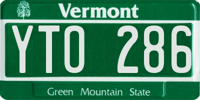 VT license plate YTO286